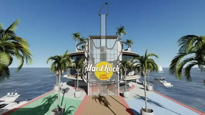 Hard Rock Café - Vista 3D interior